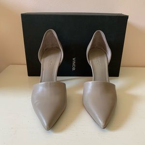 Vince - Grey Claire D'Orsay Leather Pumps Sz 7